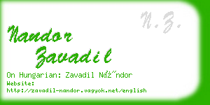 nandor zavadil business card